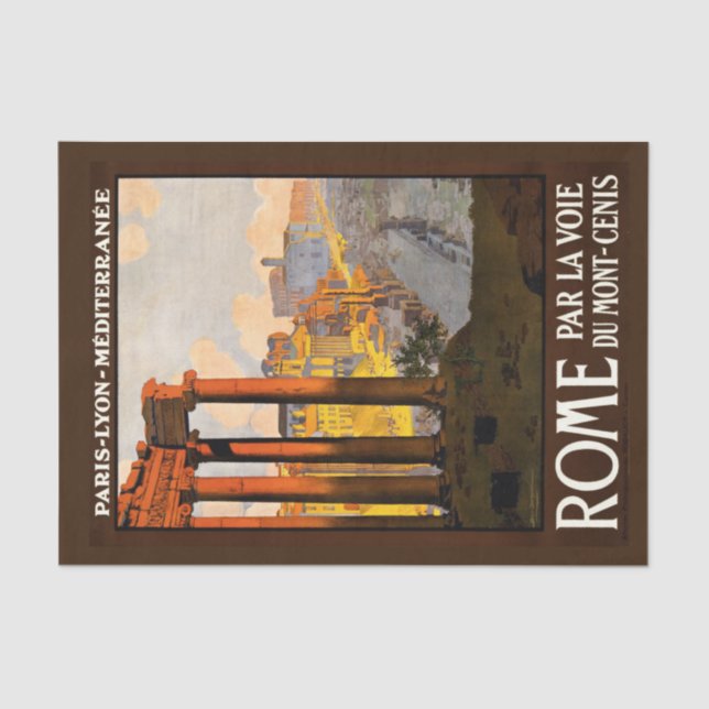 Rome Travel Poster Decoupage Tissue Paper (Front)