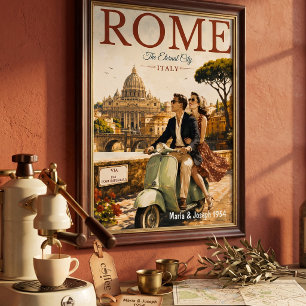 Rome travel poster italy tourism