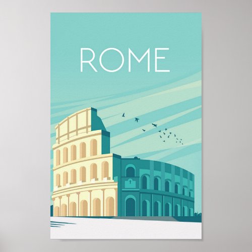 Rome travel poster Rome print Rome travel print Poster