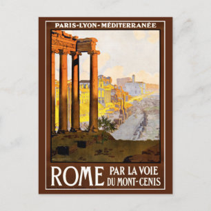 Rome Travel Poster Vintage Postcard