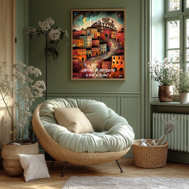 Rome Travel – Whimsical Illustrated Cityscape  Poster (Creator Uploaded)