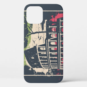 Rome Typography: Eiffel Tower Poster. iPhone 12 Case