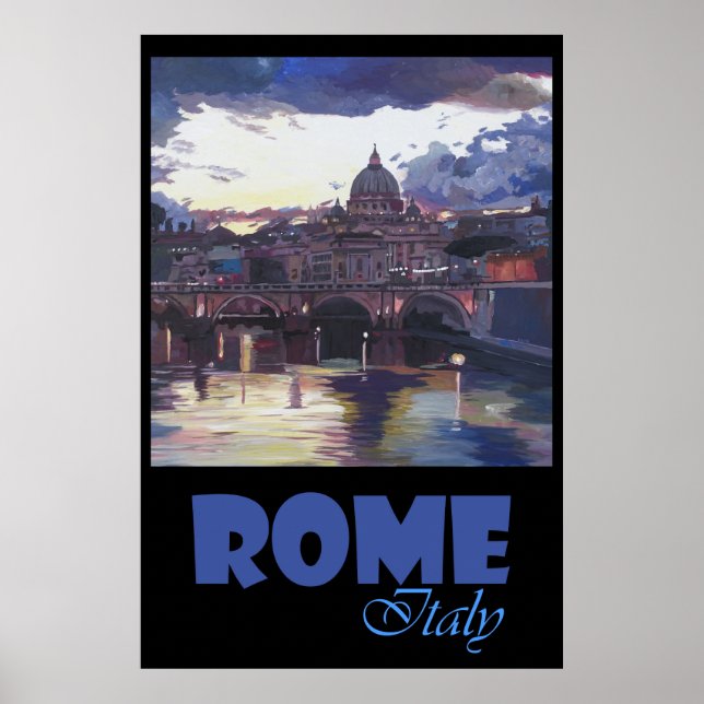 Rome Vatican Italy Retro Travel Poster (Front)