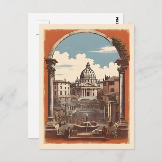 Rome vintage poster postcard (Front/Back)