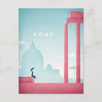Rome Vintage Travel Poster - Art Postcard by VintagePosterCompany at Zazzle