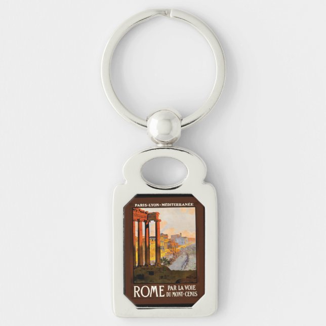 Rome Vintage Travel Poster Keychain (Front)