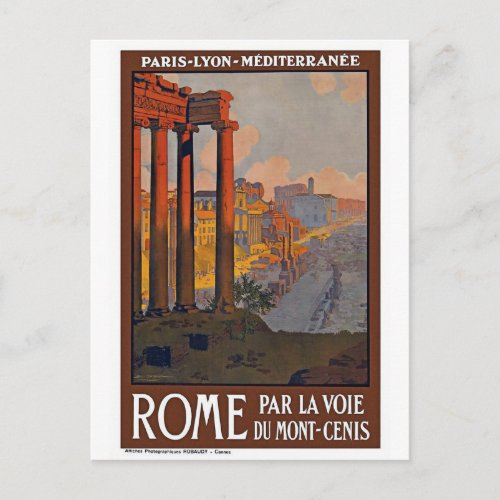 Rome Vintage Travel Poster Postcard