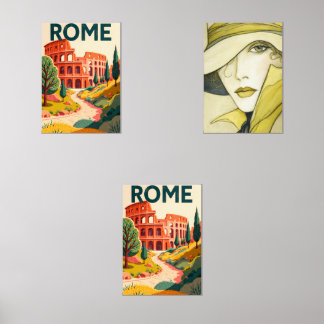 Rome Wall Art Print – Iconic Roma Cityscape Travel Sets