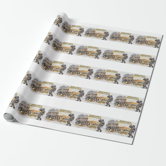 Rome was not built in a day Colosseum Bodybuilding Wrapping Paper (Unrolled)