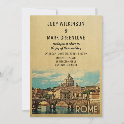 Rome Wedding Invitation Italy