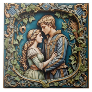 Romeo And Juliet - Arts And Crafts Ceramic Tile