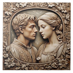 Romeo And Juliet - Arts And Crafts Ceramic Tile