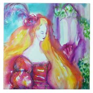 ROMEO AND JULIET BALCONY SCENE Watercolor Ceramic Tile