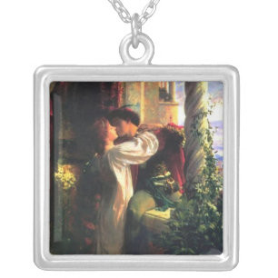 Romeo and Juliet ~ Dicksee 1884 Painting Silver Plated Necklace