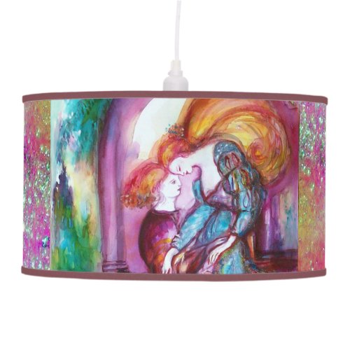 ROMEO AND JULIET  Gold Blue Purple Sparkles Hanging Lamp