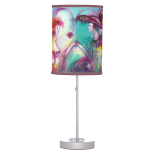 ROMEO AND JULIET / Gold Blue Purple Sparkles Table Lamp