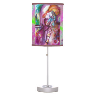 ROMEO AND JULIET / Gold Blue Purple Sparkles Table Lamp