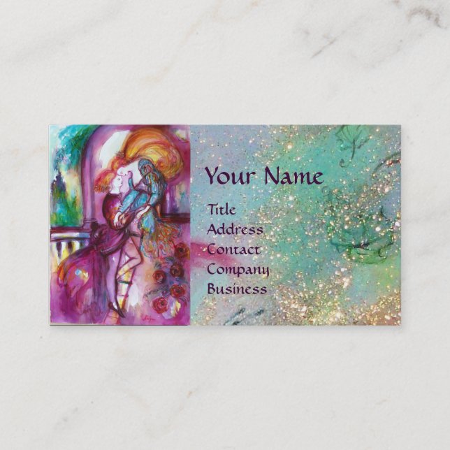 ROMEO AND JULIET Romantic Valentines's Day Business Card (Front)