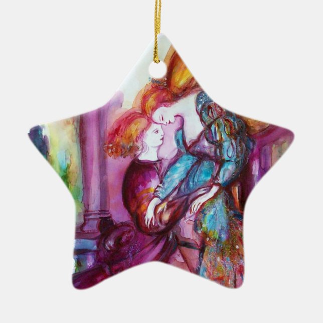 ROMEO AND JULIET Romantic Valentines's Day Ceramic Ornament (Front)