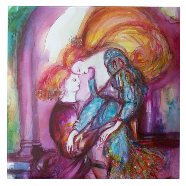 ROMEO AND JULIET Romantic Valentines's Day  Ceramic Tile (Front)