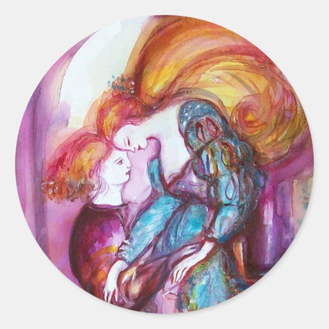 ROMEO AND JULIET Romantic Valentines's Day Classic Round Sticker (Front)