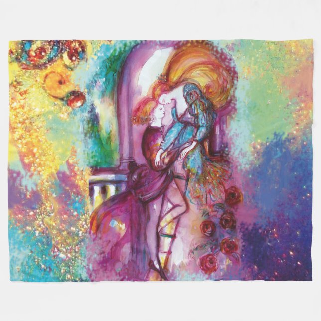 ROMEO AND JULIET Romantic Valentines's Day Fleece Blanket (Front (Horizontal))