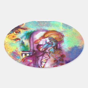 ROMEO AND JULIET Romantic Valentines's Day Oval Sticker