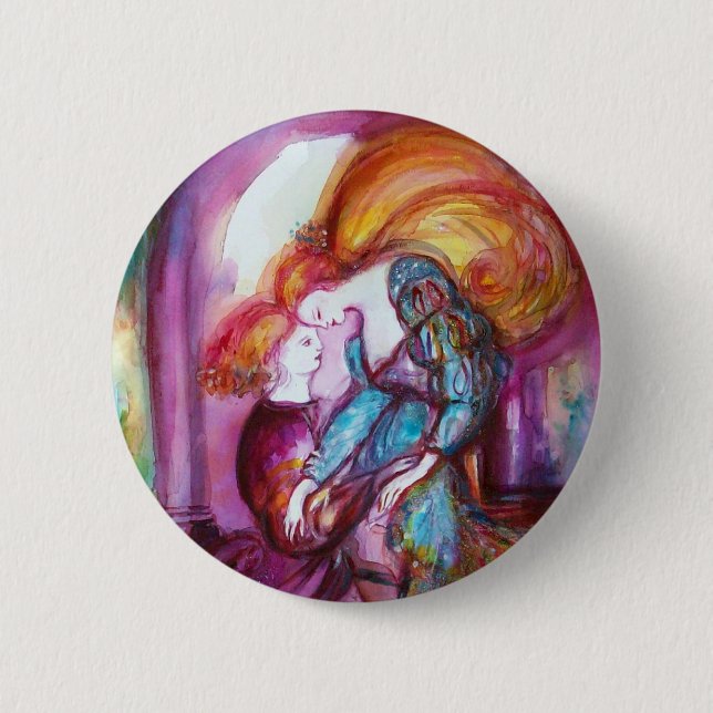 ROMEO AND JULIET Romantic Valentines's Day Pinback Button (Front)