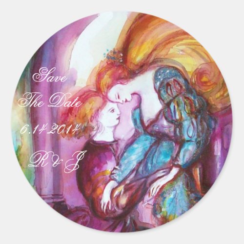 ROMEO AND JULIET  Save the Date Round Classic Round Sticker