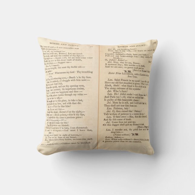 Romeo And Juliet Throw Pillow (Front)