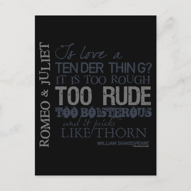 Romeo & Juliet Love Quote Postcard (Front)