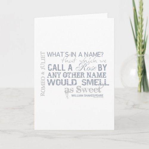 Romeo  Juliet Name Quote Card