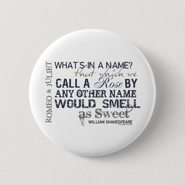Romeo & Juliet Name Quote Pinback Button (Front)