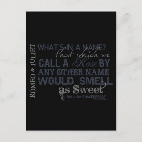 Romeo  Juliet Name Quote Postcard