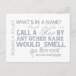 Romeo & Juliet Name Quote Postcard