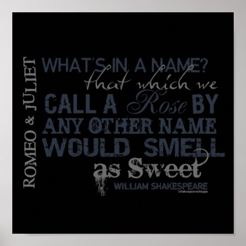 Romeo  Juliet Name Quote Poster