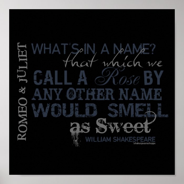 Romeo & Juliet Name Quote Poster