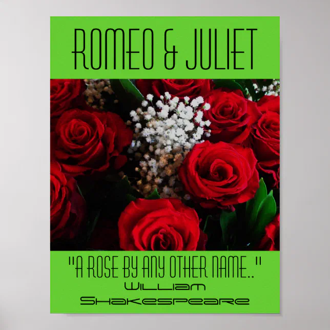 Romeo & Juliet Poster A Rose Shakespeare Festival | Zazzle