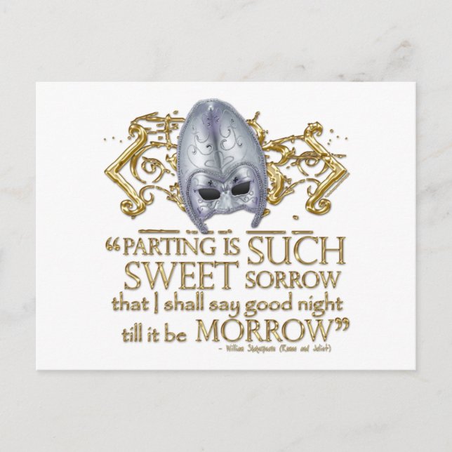 Romeo & Juliet Quote (Gold Version) Postcard (Front)