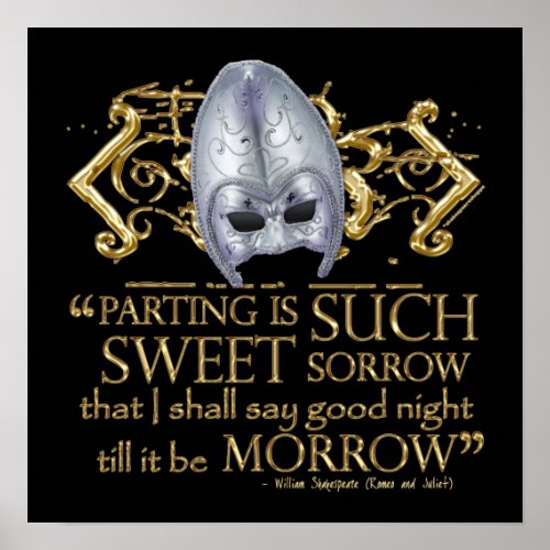 Romeo  Juliet Quote Gold Version Poster