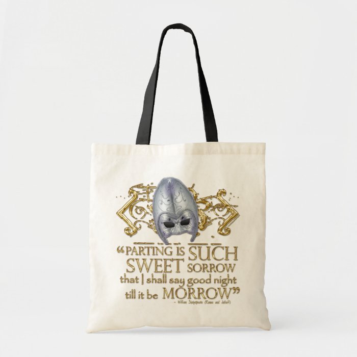 Romeo & Juliet Quote (Gold Version) Tote Bags