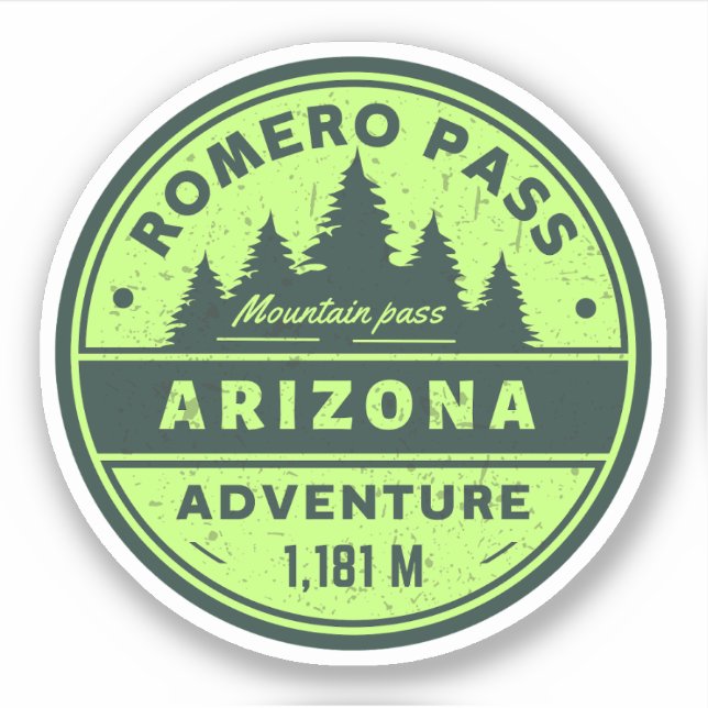 Romero pass, Arizona hiking alpine passes Sticker (Front)