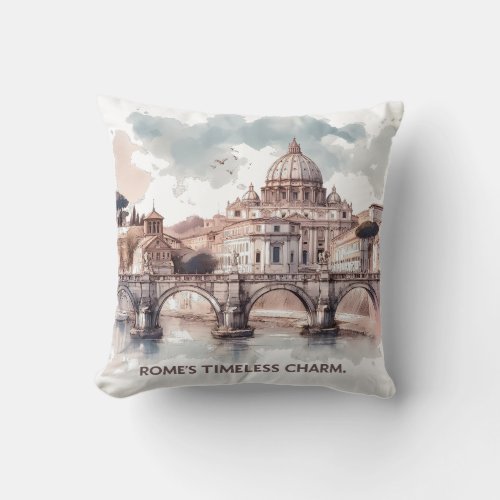 Romes Timeless Charm Italy Europe Throw Pillow