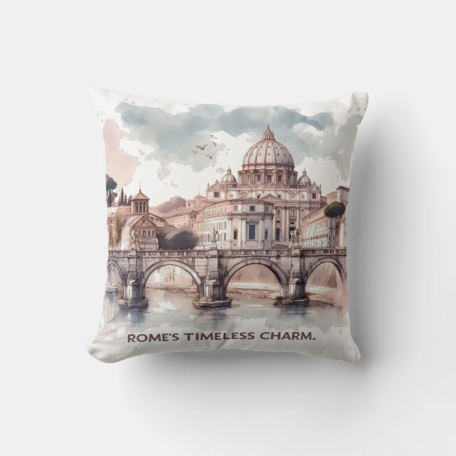 Rome's Timeless Charm. Italy Europe Throw Pillow (Front)