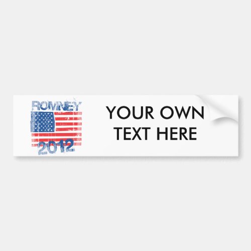 ROMNEY 2012 FLAG BUMPER STICKER