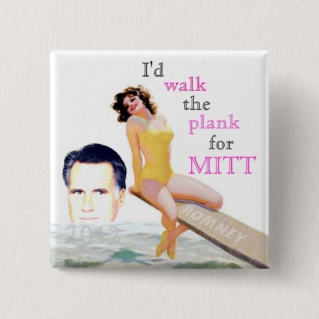 Romney 2012 Pin-Up Girl Pinback Button (Front)