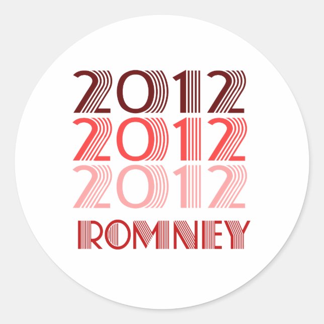 ROMNEY 2012 VINTAGE CLASSIC ROUND STICKER (Front)