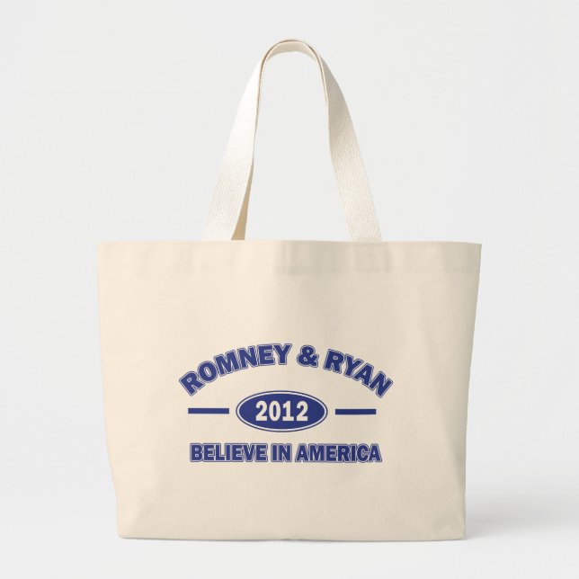 Romney And Ryan 2012 Large Tote Bag (Front)