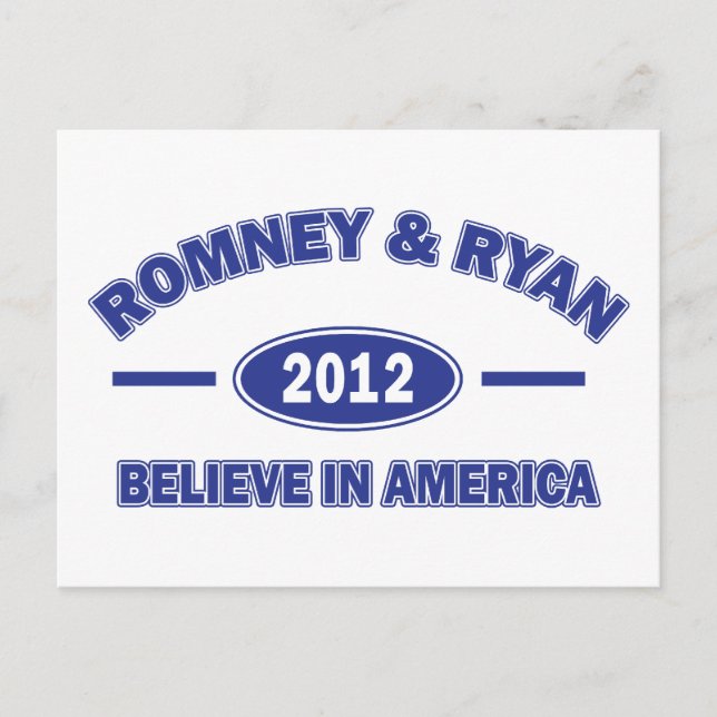 Romney and Ryan Believe Postcard (Front)