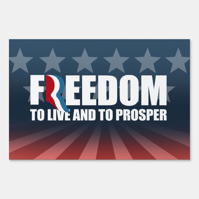 ROMNEY BRINGS FREEDOM TO PROSPER -.png Sign (Front)